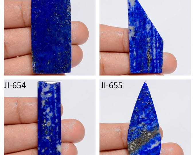 Natural Lapis Lazuli Fancy Shape Un-Drilled Smooth Cabochon Single Pieces, Semi-Precious Gemstones For Jewelry Making