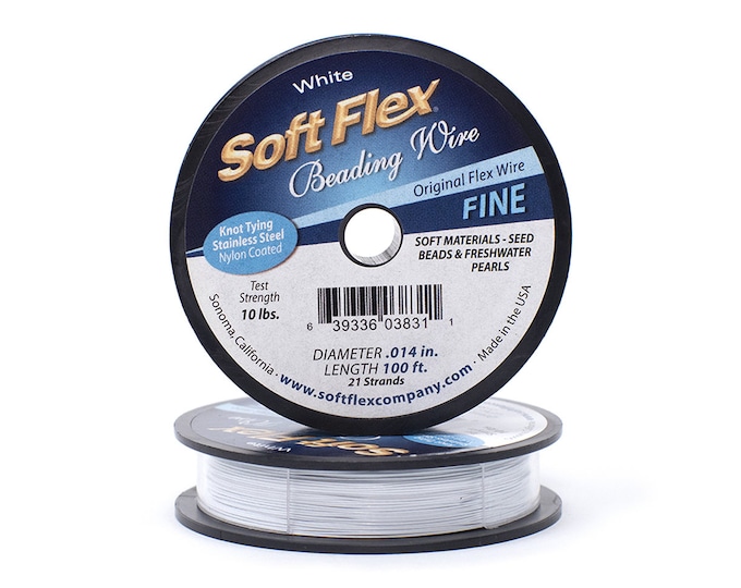 Soft Flex White Color Fine Size Beading Wire, 100 Spool For Jewelry Making
