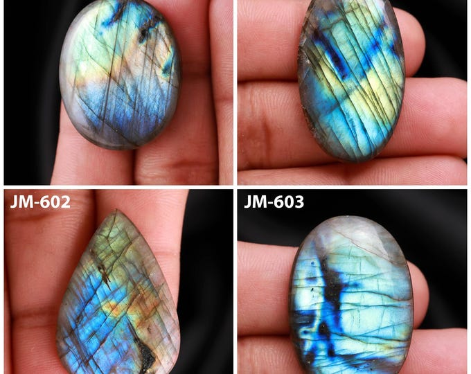 Natural Labradorite Fancy Shape Un-Drilled Smooth Cabochon Single Pieces, Semi-Precious Gemstones For Jewelry Making