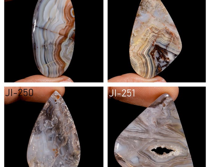 Natural Crazy Lace Agate Fancy Shape Front Drilled Smooth Cabochon Single Pieces, Semi-Precious Gemstones For Jewelry Making