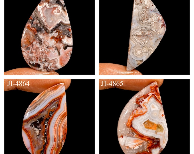 Natural Crazy Lace Agate Fancy Shape Un-Drilled Smooth Cabochon Single Pieces, Semi-Precious Gemstones For Jewelry Making
