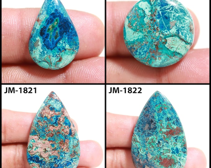 Natural Azurite Fancy Shape Un-Drilled Smooth Cabochon Single Pieces, Semi-Precious Gemstones For Jewelry Making