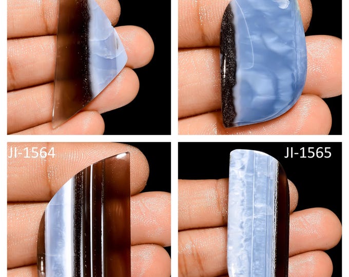 Natural Owyhee Blue Opal Fancy Shape Un-Drilled Smooth Cabochon Single Pieces, Semi-Precious Gemstones For Jewelry Making