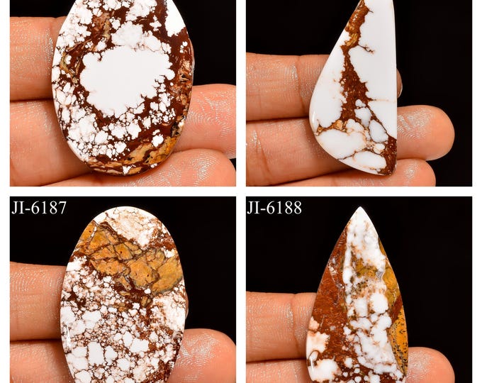 Natural Wild Horse Jasper Fancy Shape Un-Drilled Cabochon Single Pieces, Semi-Precious Gemstones For Jewelry Making