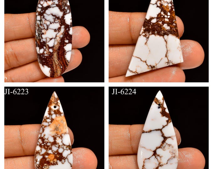 Natural Wild Horse Jasper Fancy Shape Front Drilled Smooth Cabochon Single Pieces, Semi-Precious Gemstones For Jewelry Making