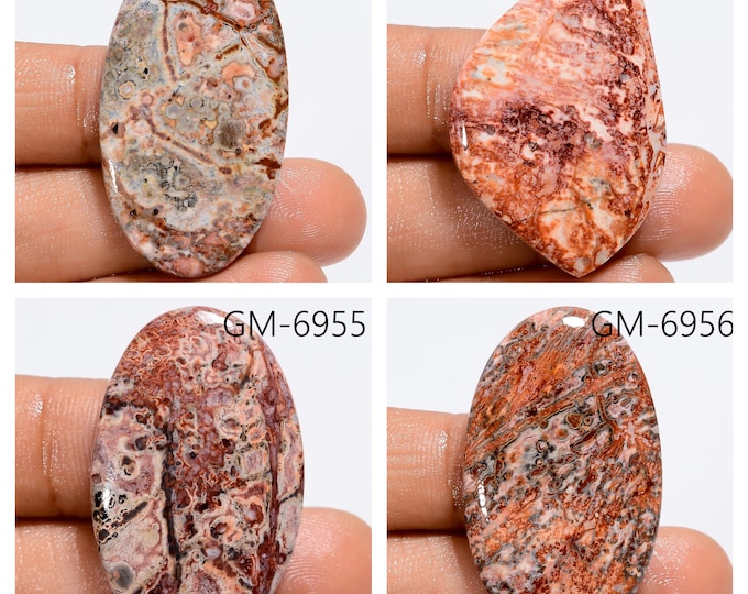 Natural Leopard Skin Jasper Fancy Shape Un-Drilled Cabochon Single Pieces, Semi-Precious Gemstones For Jewelry Making