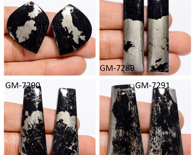Natural Apache Gold Fancy Shape Front Drilled Smooth Cabochon Matching Pairs, Semi-Precious Gemstones For Jewelry Making