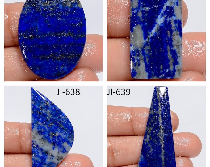 Natural Lapis Lazuli Fancy Shape Un-Drilled Smooth Cabochon Single Pieces, Semi-Precious Gemstones For Jewelry Making