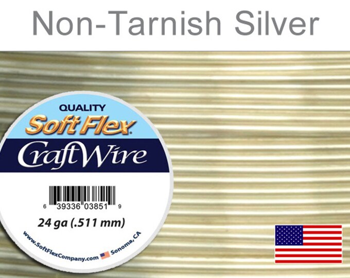 Soft Flex Silver Color Craft Wire 24 Gauge, 45 Foot Spool For Jewelry Making