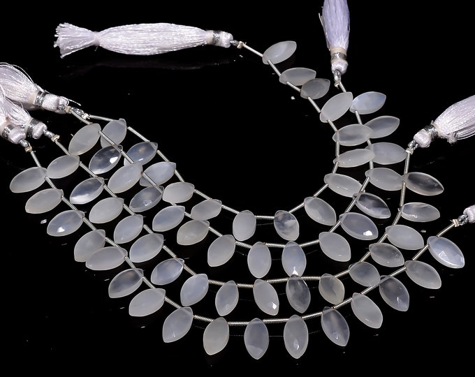 Ceylon White Moonstone Faceted Side Drilled Marquise Shape Briolette 6mm x 12mm, Semi-Precious Gemstones For Jewelry Making