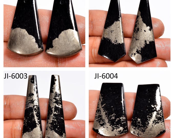 Natural Apache Gold Fancy Shape Front Drilled Smooth Cabochon Matching Pairs, Semi-Precious Gemstones For Jewelry Making