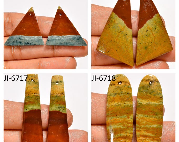 Natural Bloodstone Fancy Shape Un-Drilled Smooth Cabochon Matching Pairs, Semi-Precious Gemstones For Jewelry Making