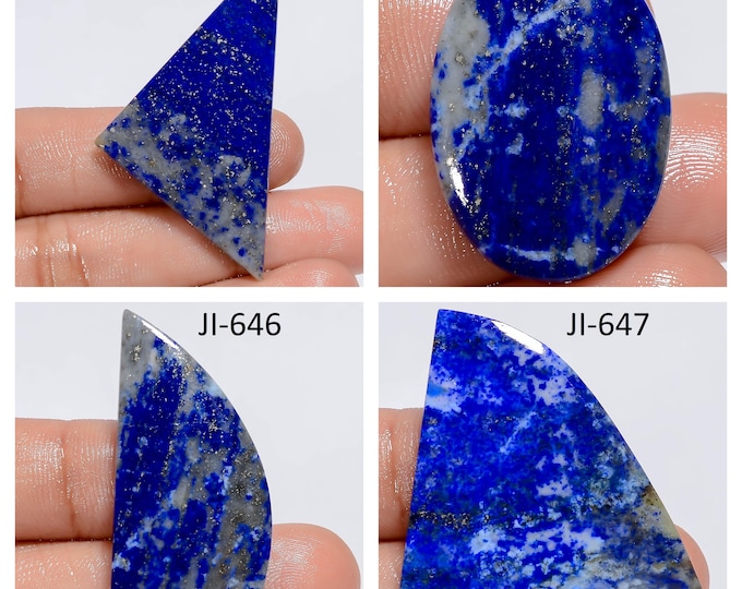 Natural Lapis Lazuli Fancy Shape Un-Drilled Smooth Cabochon Single Pieces, Semi-Precious Gemstones For Jewelry Making