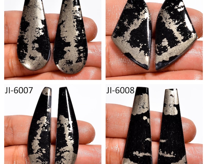 Natural Apache Gold Fancy Shape Front Drilled Smooth Cabochon Matching Pairs, Semi-Precious Gemstones For Jewelry Making