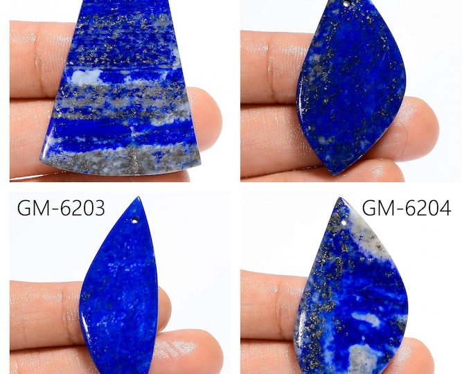 Natural Lapis Lazuli Fancy Shape Drilled Cabochon Single Pieces, Semi-Precious Gemstones For Jewelry Making