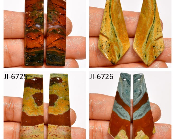 Natural Bloodstone Fancy Shape Front Drilled Smooth Cabochon Matching Pairs, Semi-Precious Gemstones For Jewelry Making