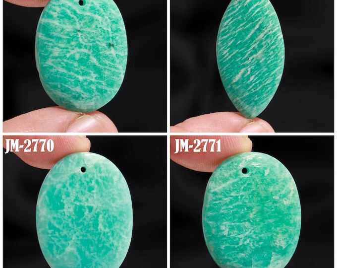 Natural Amazonite Fancy Shape Front Drilled Smooth Cabochon Single Pieces, Semi-Precious Gemstones For Jewelry Making