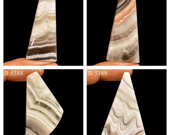 Natural Zebra Calcite Fancy Shape Un-Drilled Smooth Cabochon Single Pieces, Semi-Precious Gemstones For Jewelry Making