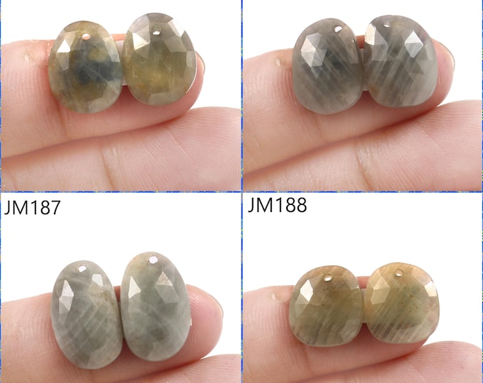 Natural Sapphire Fancy Shape Front Drilled Faceted Rose Cut Matching Pairs, Precious Gemstones For Jewelry Making