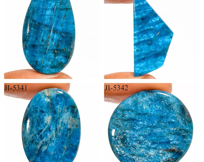 Natural Neon Apatite Fancy Shape Un-Drilled Smooth Cabochon Single Pieces, Semi-Precious Gemstones For Jewelry Making