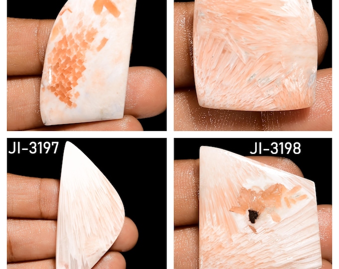 Natural Scolecite Fancy Shape Un-Drilled Smooth Cabochon Single Pieces, Semi-Precious Gemstones For Jewelry Making