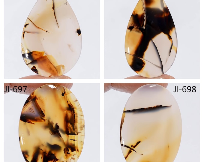 Natural Montana Agate Fancy Shape Un-Drilled Smooth Cabochon Single Pieces, Semi-Precious Gemstones For Jewelry Making