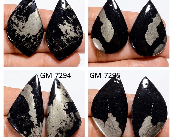 Natural Apache Gold Fancy Shape Front Drilled Smooth Cabochon Matching Pairs, Semi-Precious Gemstones For Jewelry Making