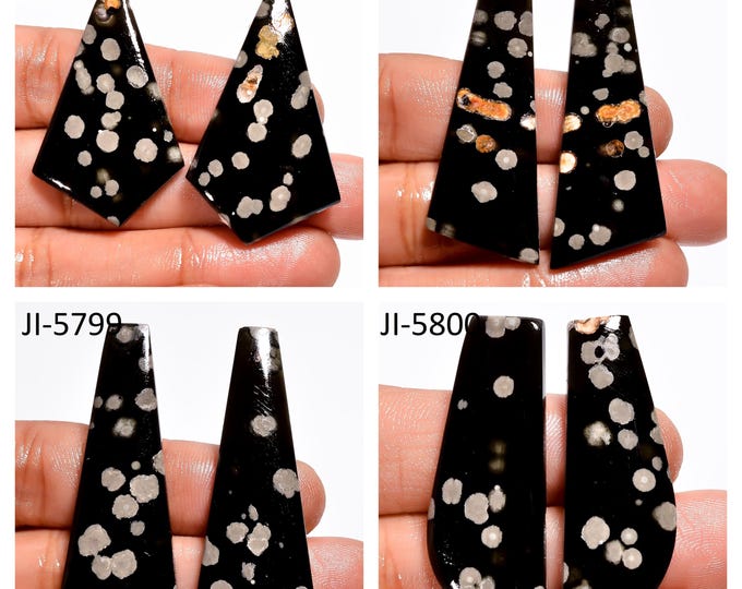 Natural Peanut Obsidian Fancy Shape Un-Drilled Smooth Cabochon Matching Pairs, Semi-Precious Gemstones For Jewelry Making