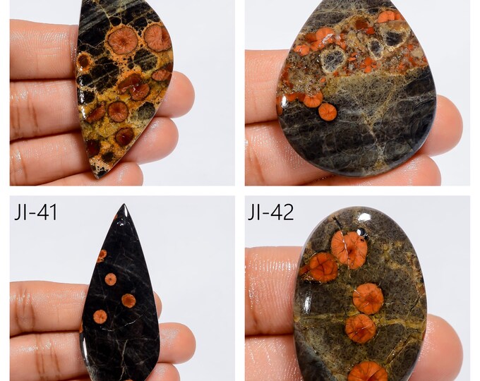 Natural Peanut Obsidian Fancy Shape Front Drilled Smooth Cabochon Single Pieces, Semi-Precious Gemstones For Jewelry Making