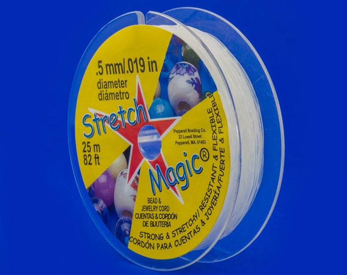 Stretch Magic Clear Elastic Cord .50mm, 25 Meter (82 Foot) Spool For Jewelry Making