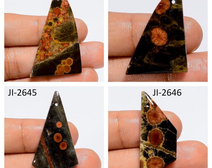 Natural Peanut Obsidian Fancy Shape Front Drilled Smooth Cabochon Single Pieces, Semi-Precious Gemstones For Jewelry Making