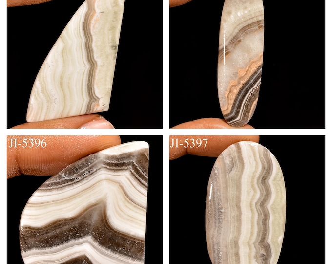 Natural Zebra Calcite Fancy Shape Un-Drilled Smooth Cabochon Single Pieces, Semi-Precious Gemstones For Jewelry Making