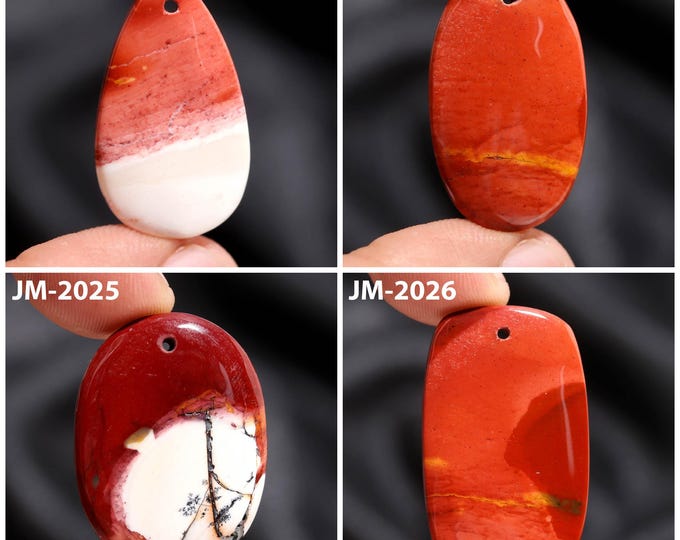Natural Mookaite Jasper Fancy Shape Front Drilled Smooth Cabochon Single Pieces, Semi-Precious Gemstones For Jewelry Making