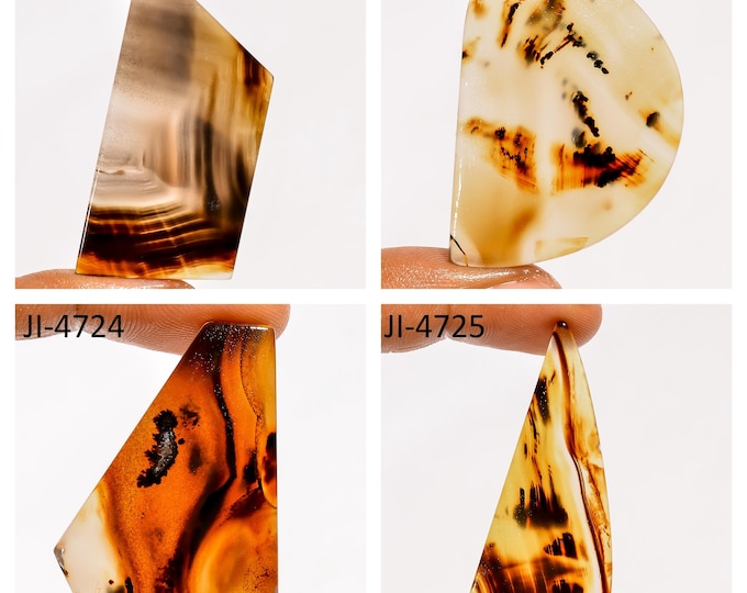 Natural Montana Agate Fancy Shape Un-Drilled Smooth Cabochon Single Pieces, Semi-Precious Gemstones For Jewelry Making