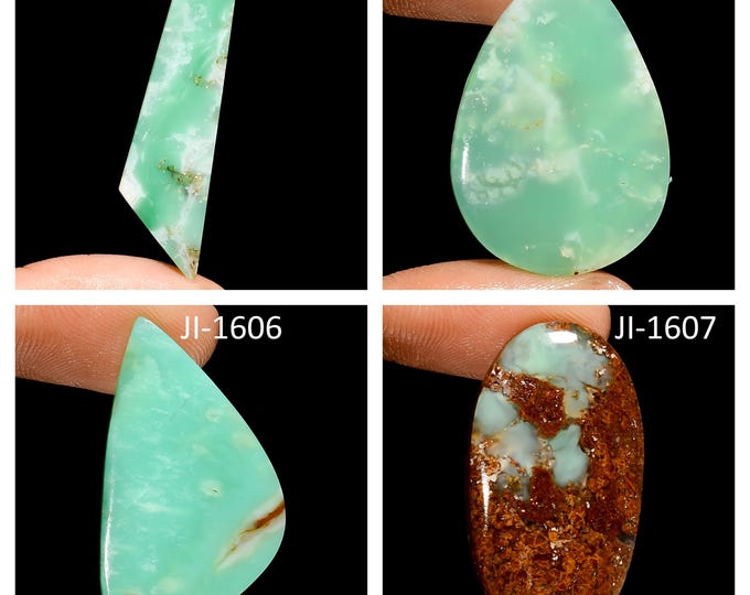 Natural Chrysoprase Fancy Shape Un-Drilled Smooth Cabochon Single Pieces, Semi-Precious Gemstones For Jewelry Making