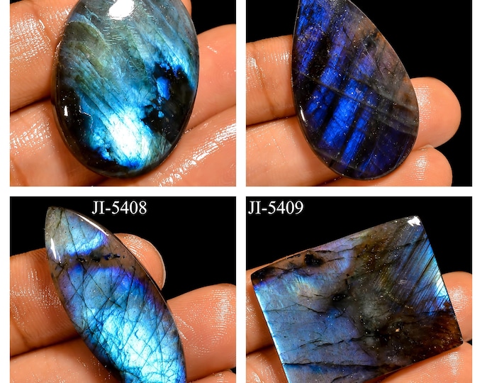 Natural Labradorite Fancy Shape Un-Drilled Smooth Cabochon Single Pieces, Semi-Precious Gemstones For Jewelry Making