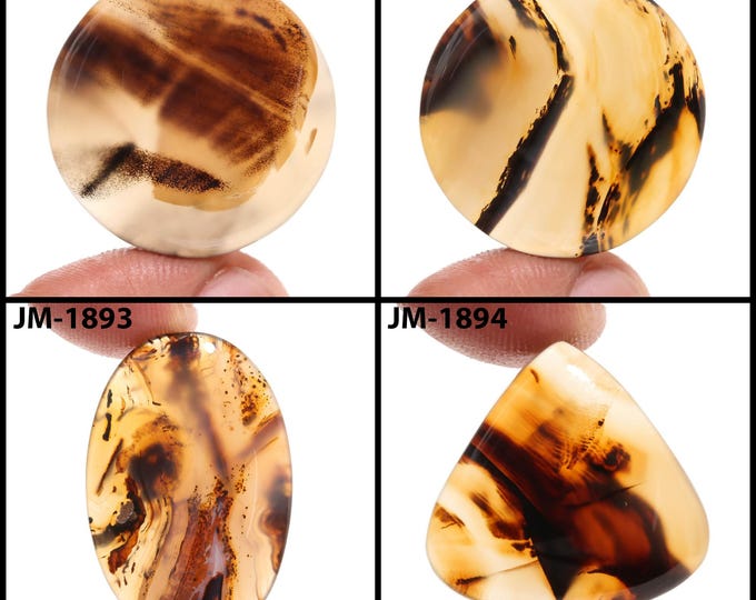 Natural Montana Agate Fancy Shape Un-Drilled Smooth Cabochon Single Pieces, Semi-Precious Gemstones For Jewelry Making