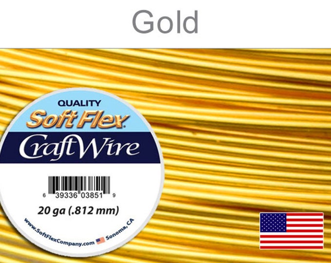 Soft Flex Gold Color Craft Wire 20 Gauge, 25 Foot Spool For Jewelry Making