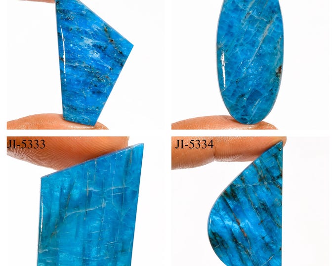 Natural Neon Apatite Fancy Shape Un-Drilled Smooth Cabochon Single Pieces, Semi-Precious Gemstones For Jewelry Making