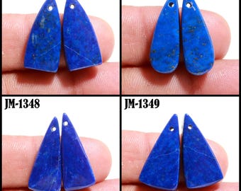 Natürlicher Lapislazuli Fancy Form Front gebohrt Glatt Cabochon Passende Paare, Halbedelsteine für die Schmuckherstellung