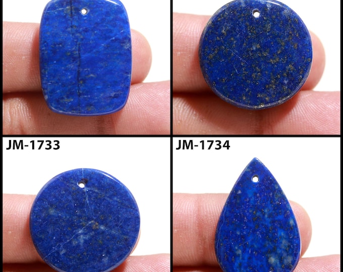 Natural Lapis Lazuli Fancy Shape Front Drilled Smooth Cabochon Single Pieces, Semi-Precious Gemstones For Jewelry Making