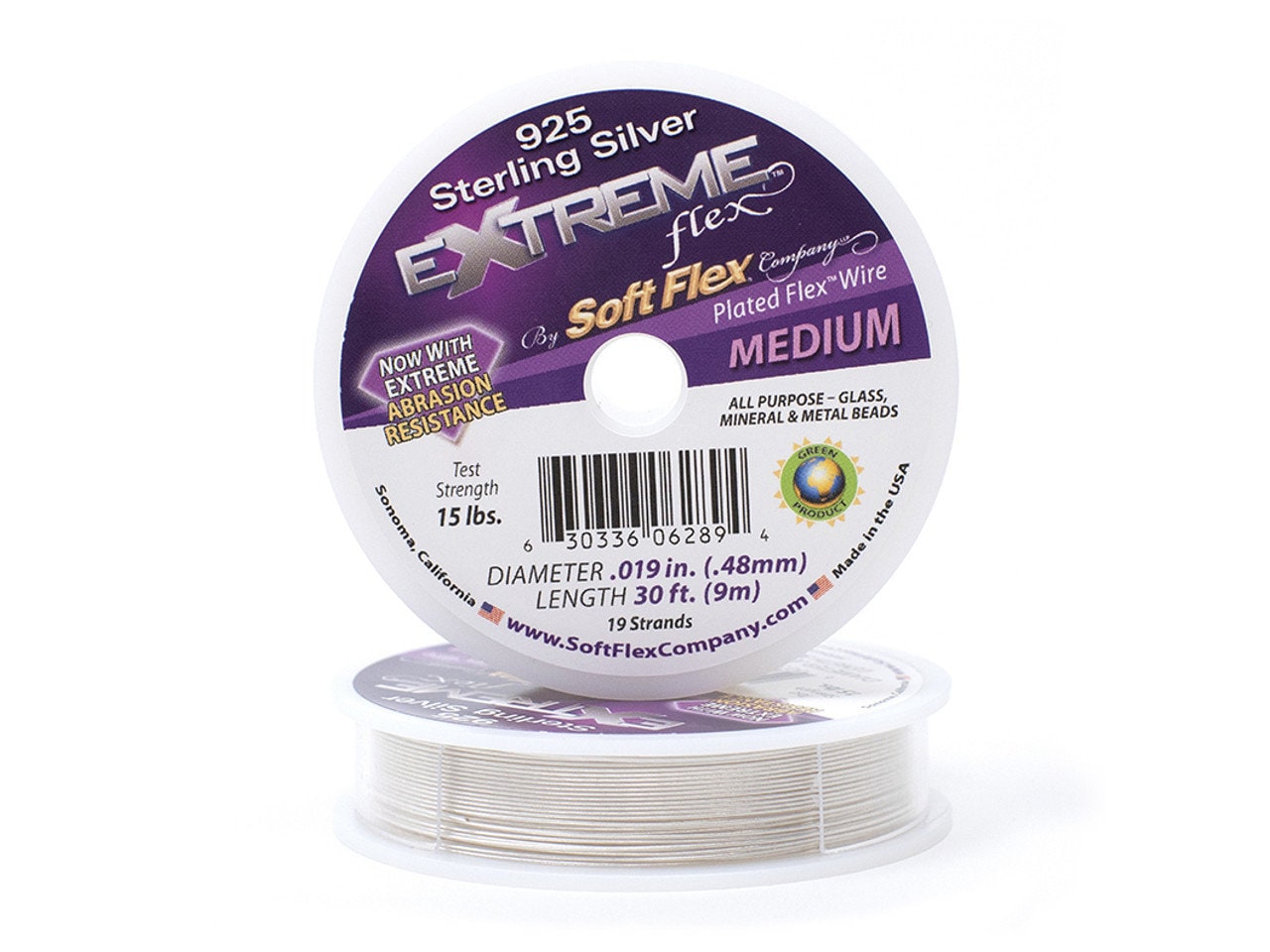 Soft Flex Bone Color Medium Size Beading Wire, 30 Foot Spool