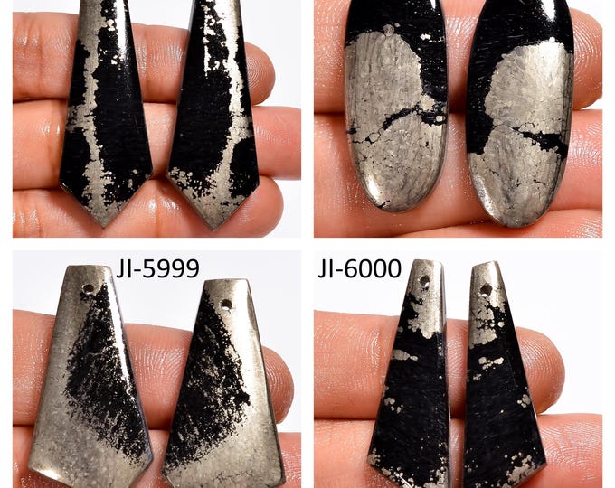 Natural Apache Gold Fancy Shape Front Drilled Smooth Cabochon Matching Pairs, Semi-Precious Gemstones For Jewelry Making