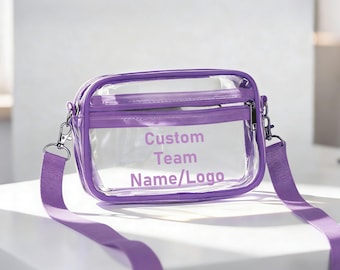 Personalized Team Name Clear Criossbody Bag-Stadium Approved Concert Crossbody Bag-Kpop Fan Gift-Sports Team Gifts