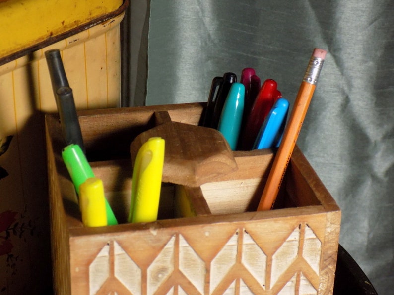 Spinning Desk Caddy Boho Lazy Susan Pen Pencil Or Makeup Etsy