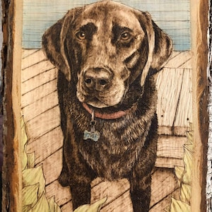 Custom Wood Burning Pet Portrait