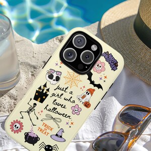 Protective Phone Cover Halloween Theme Kawaii Style Design Ghost Pumpkin Pattern Pastel Cute Girly Shell Construction Witch Hat Detail Multiple Device Compatible Beautiful Pastel Colors Fall Season Collection Essential Accessory Perfect