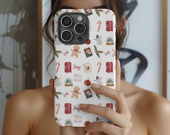 Funda navideña para iPhone 15, funda navideña para iPhone 14 y Samsung S25, S24 y S23.