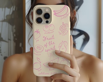 Coquette Christian Phone Case Bible Verse Gift iPhone 16 15 pro max Samsung Galaxy Fruit of the Spirit Pink Girly Aesthetic Religious Cover