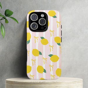 Lemon phone case for her Trendy Coquette pink Tough Protective iPhone Cover for iPhone 16 15 14 Pro Max Samsung Galaxy S25 S24 S23 ultra image 8